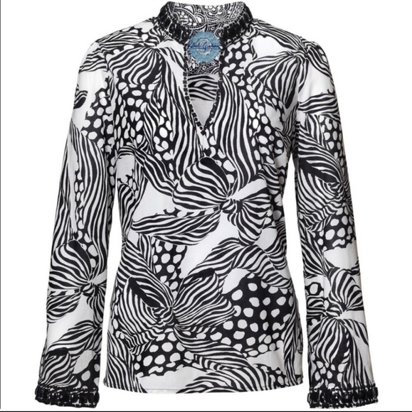 Robert Graham Valentina Tunic black and white print Size Small - Picture 3 of 14